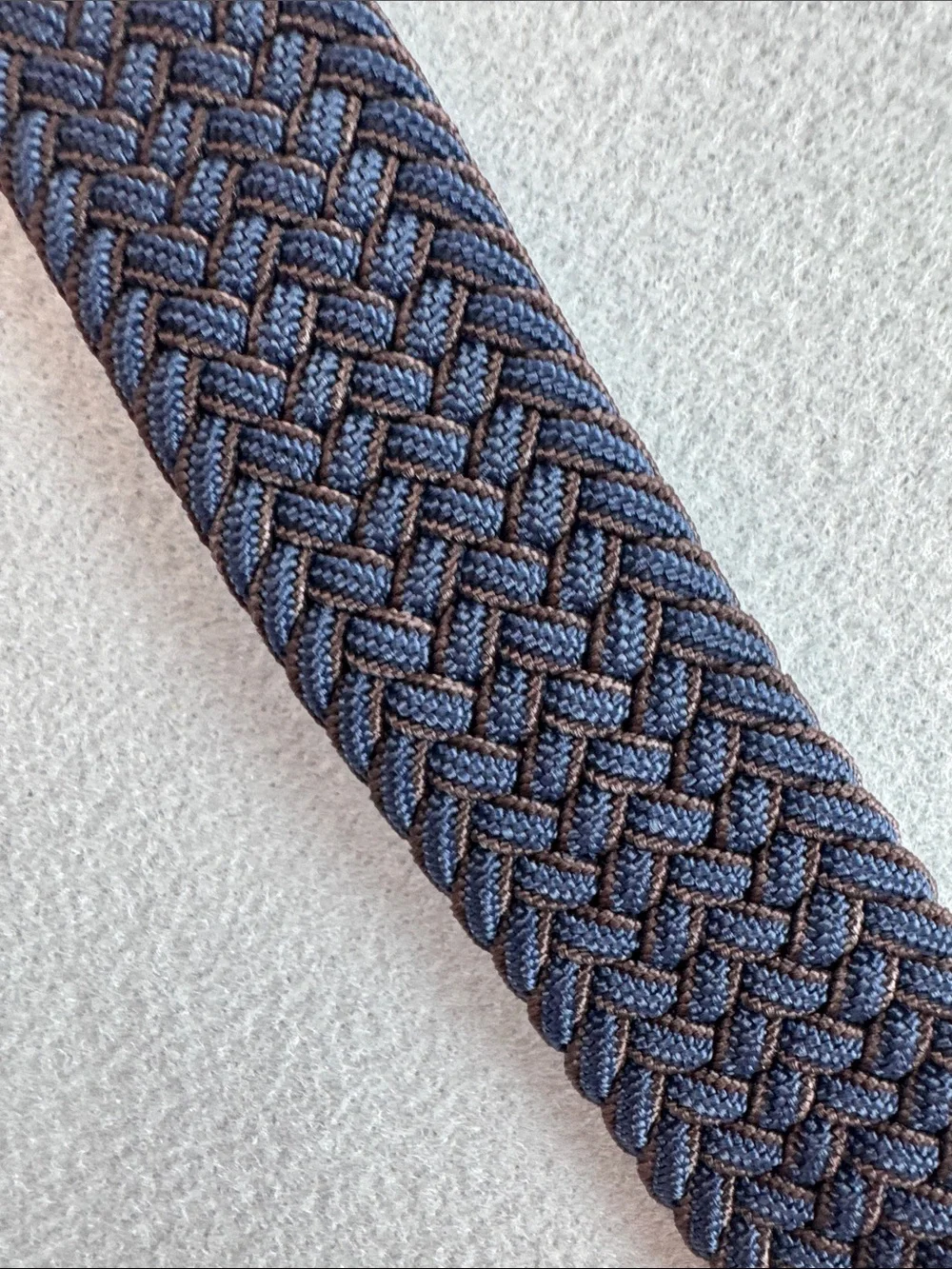 Tommy Bahama Blue Brown Braided Reversible Stretch Belt Silver Buckle Size L/XL